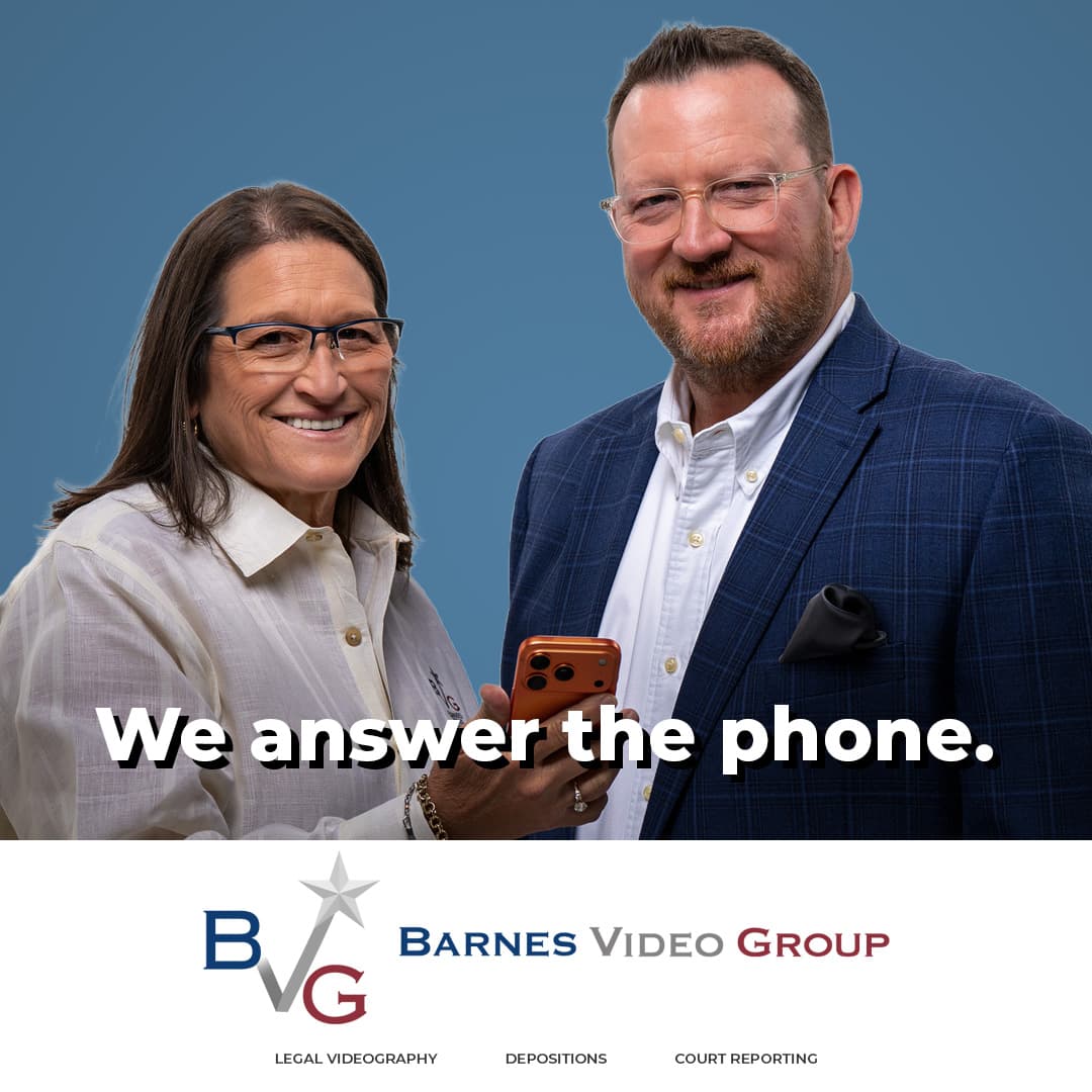 Barnes Video Group referral image that reads We answer the phone.