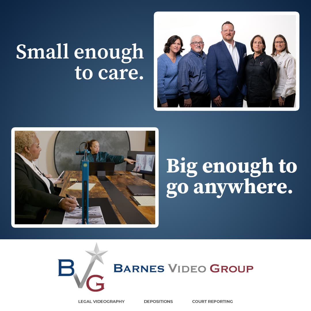 Barnes Video Group referral image that reads Small enough to care. Big enough to go anywhere.